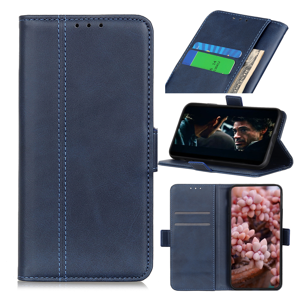 

Magnet Adsorption Leather Phone Cover for iPhone 12 Pro Max 6.7 inch - Blue, iPhone 12 Pro Max