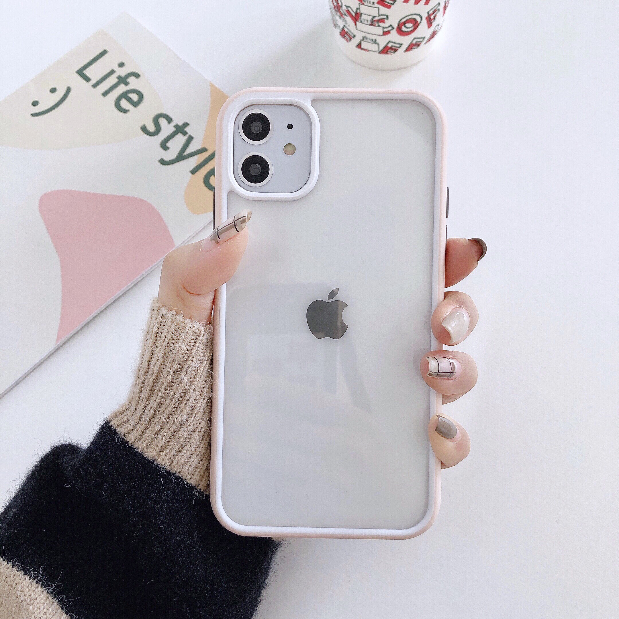 

Акрил + TPU Bi-color Edge Case Для Iphone 11 6,1 Дюйма - Розовый, iPhone 11 6.1 inch