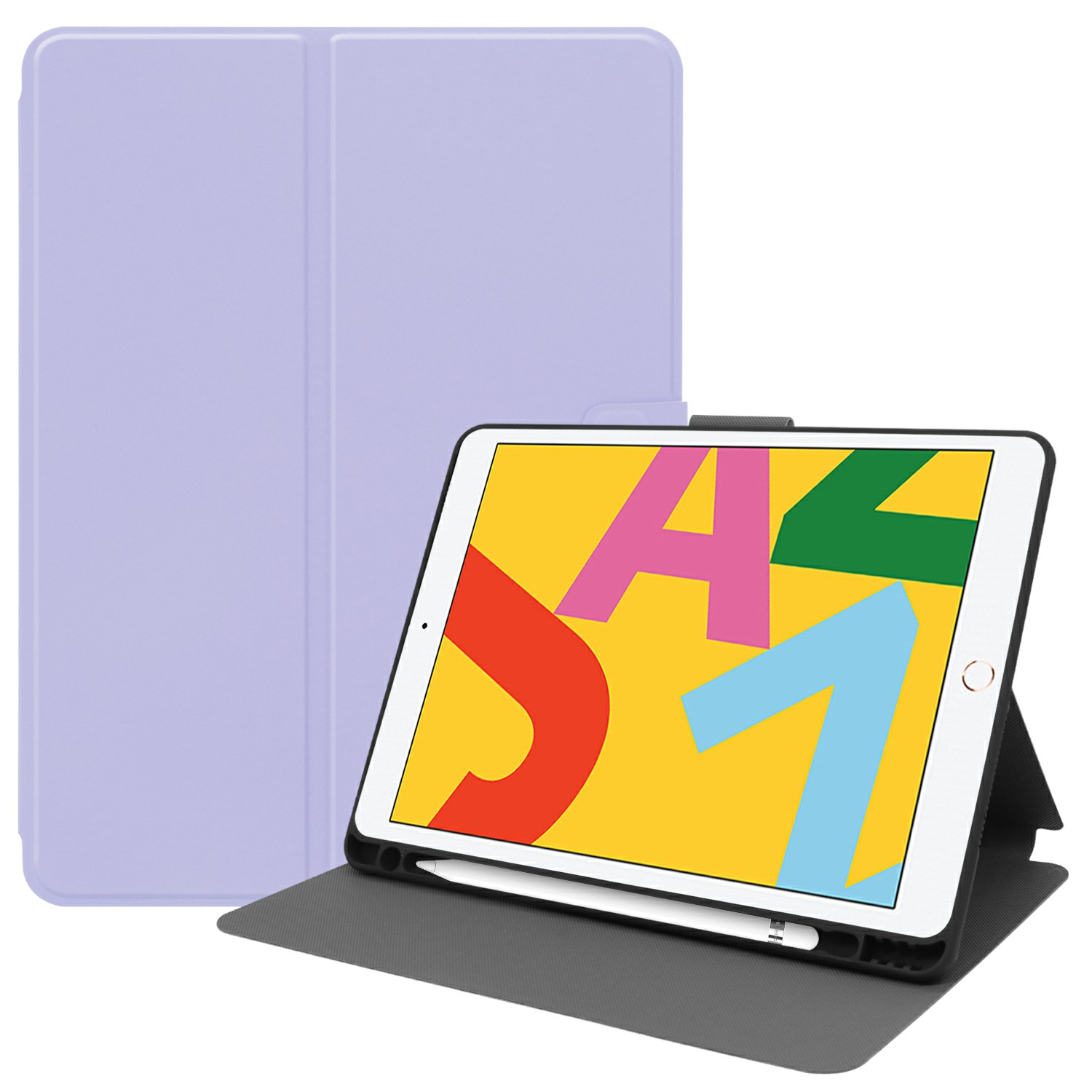 

PU Leather Stand Tablet Case with Pen Slot for Apple iPad 9.7-inch (2018)/(2017) - Purple, iPad 9.7-inch (2018)