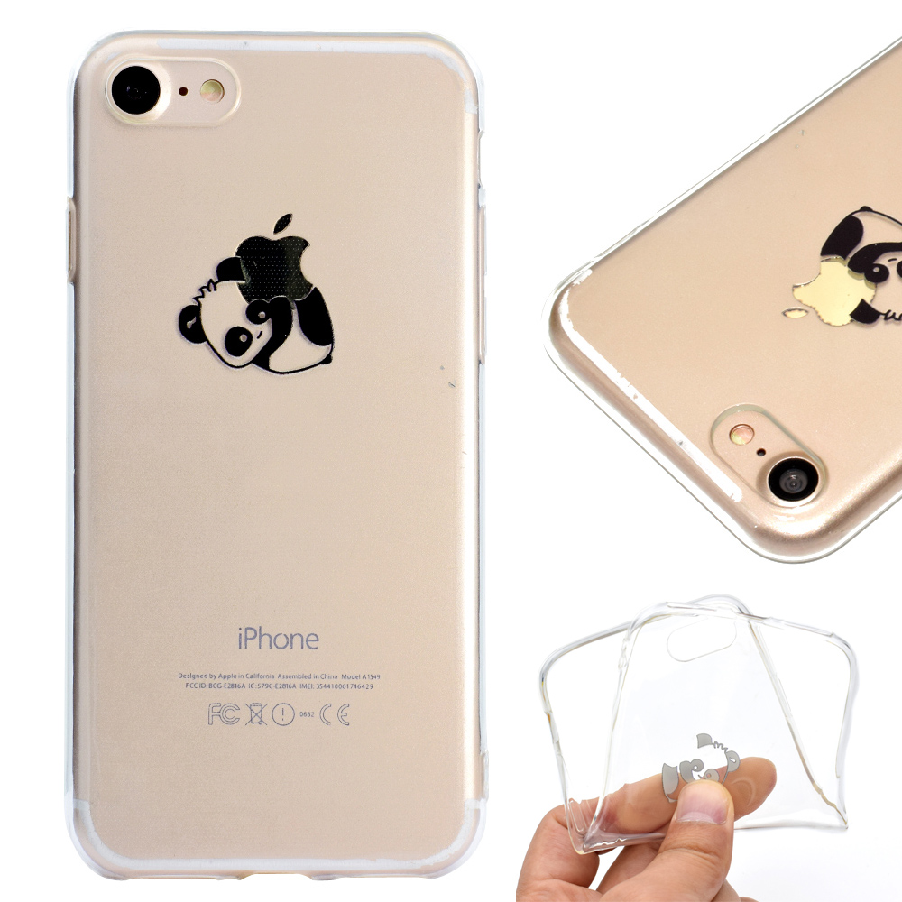 

Узор Printing Clear TPU Чехол Для Телефона TPU Для IPhone 8 Plus / 7 Plus 5,5 Дюйма - Лежащая Панда, iPhone 7 Plus 5.5 inch