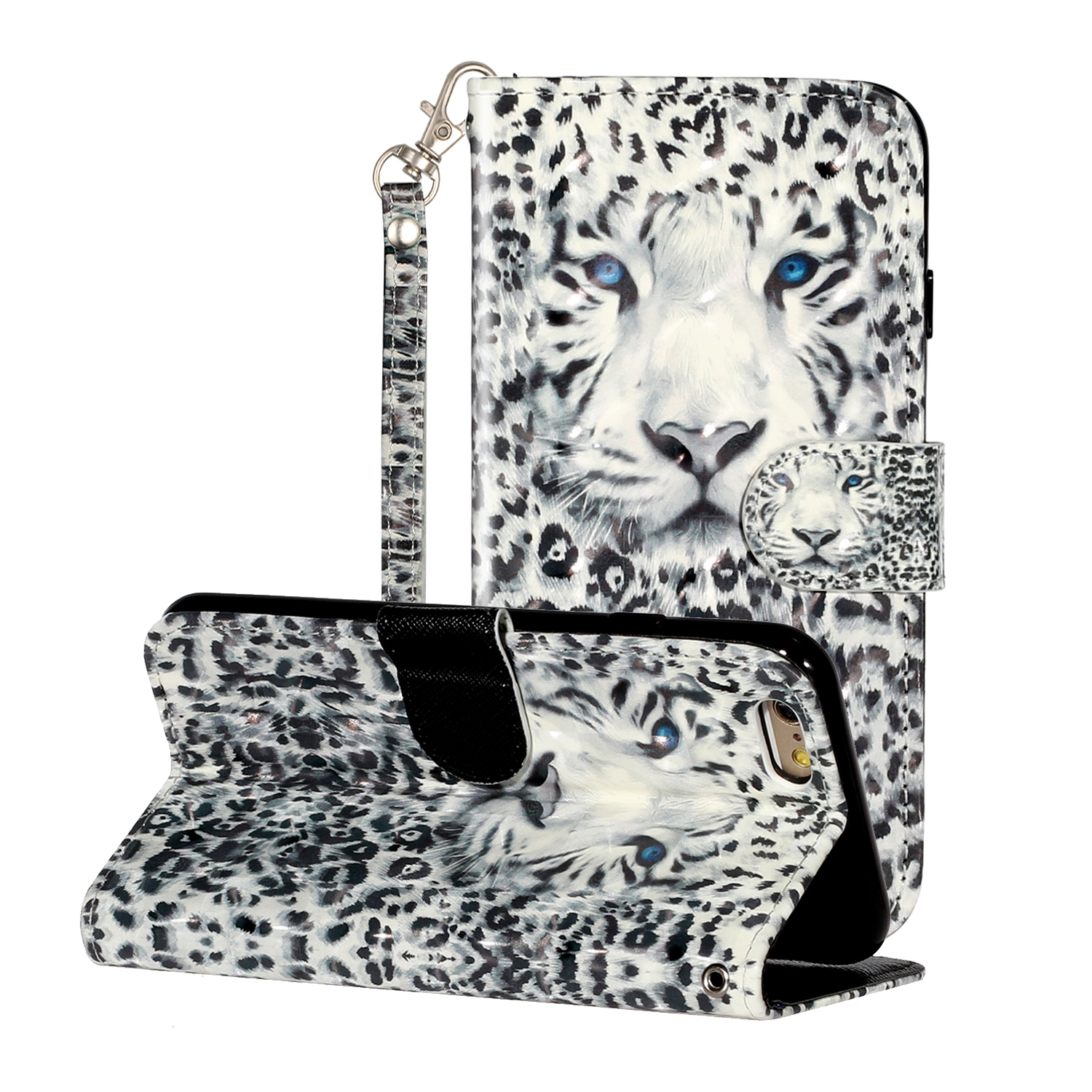 

Light Spot Decor Pattern Printing Wallet Stand Leather Phone Shell for iPhone 6 Plus/6S Plus 5.5 inch - Leopard, iPhone 6s Plus 5.5-inch
