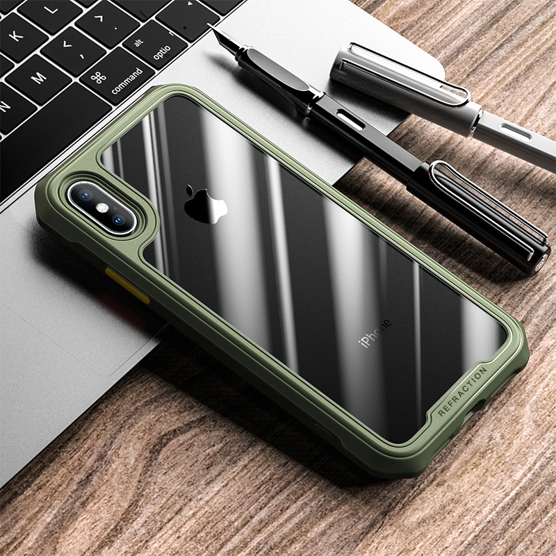 

Опспасные Устойчивые Высокое Качество ТПУ + ПК Гибридная Крышка Для IPhone X / XS 5,8 Дюйма - Зеленый, iPhone X
