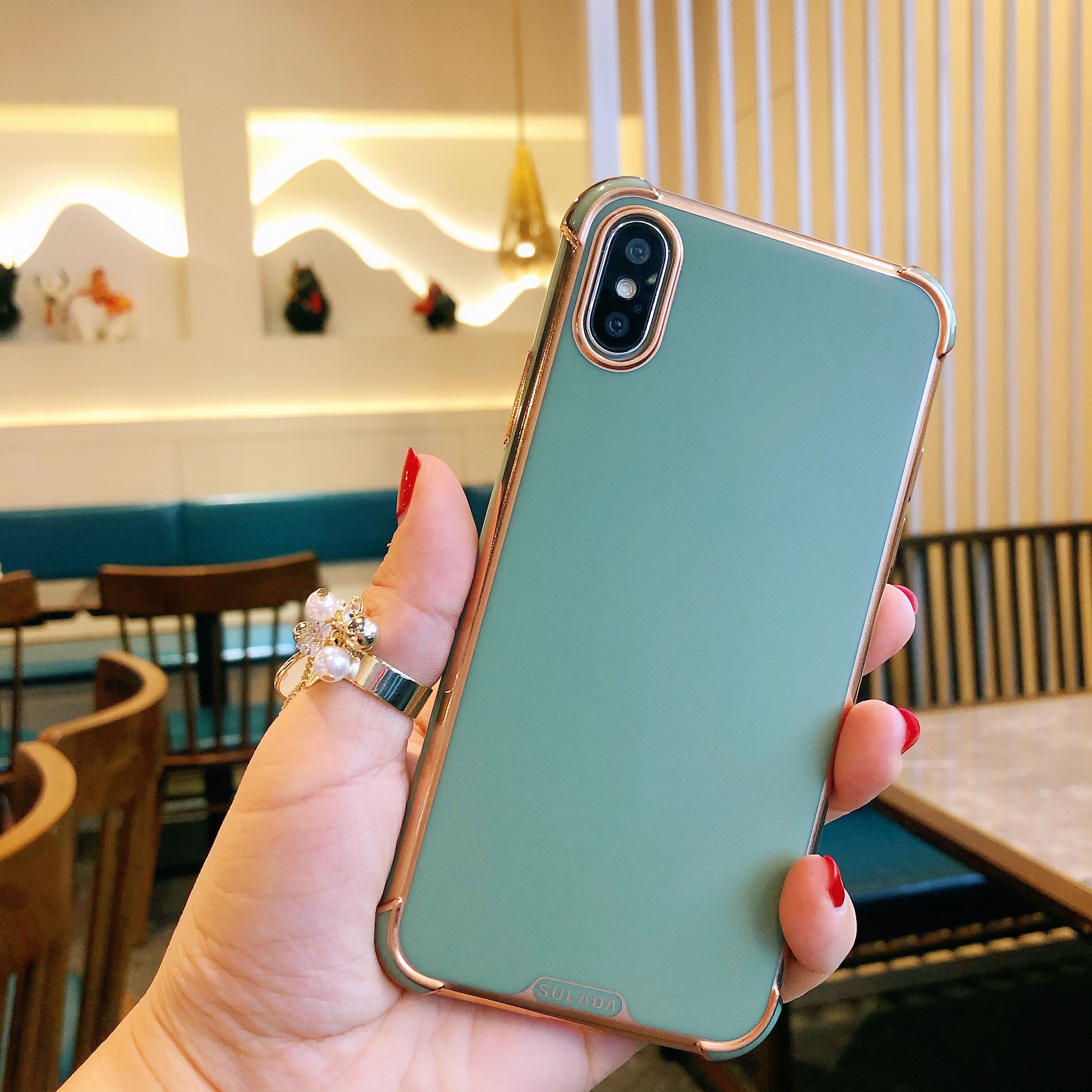 

SULADA Electroplating Frame Soft TPU Phone Cover for iPhone XS Max 6.5 inch - Light Green, iPhone XS Max 6.5 inch