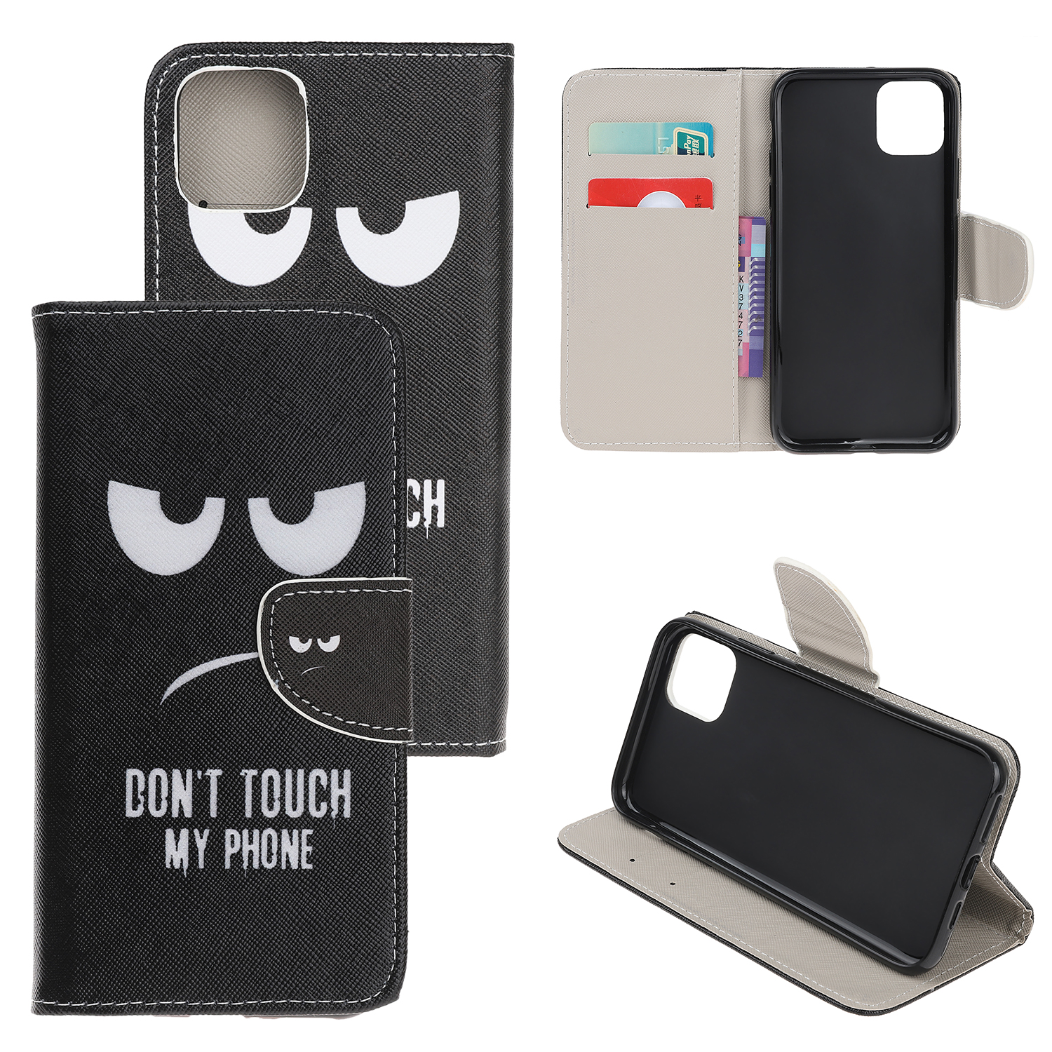 

Cross Skin Printing Leather Cover with Strap for iPhone 12 Pro Max 6.7 inch - Don't Touch My Phone, iPhone 12 Pro Max