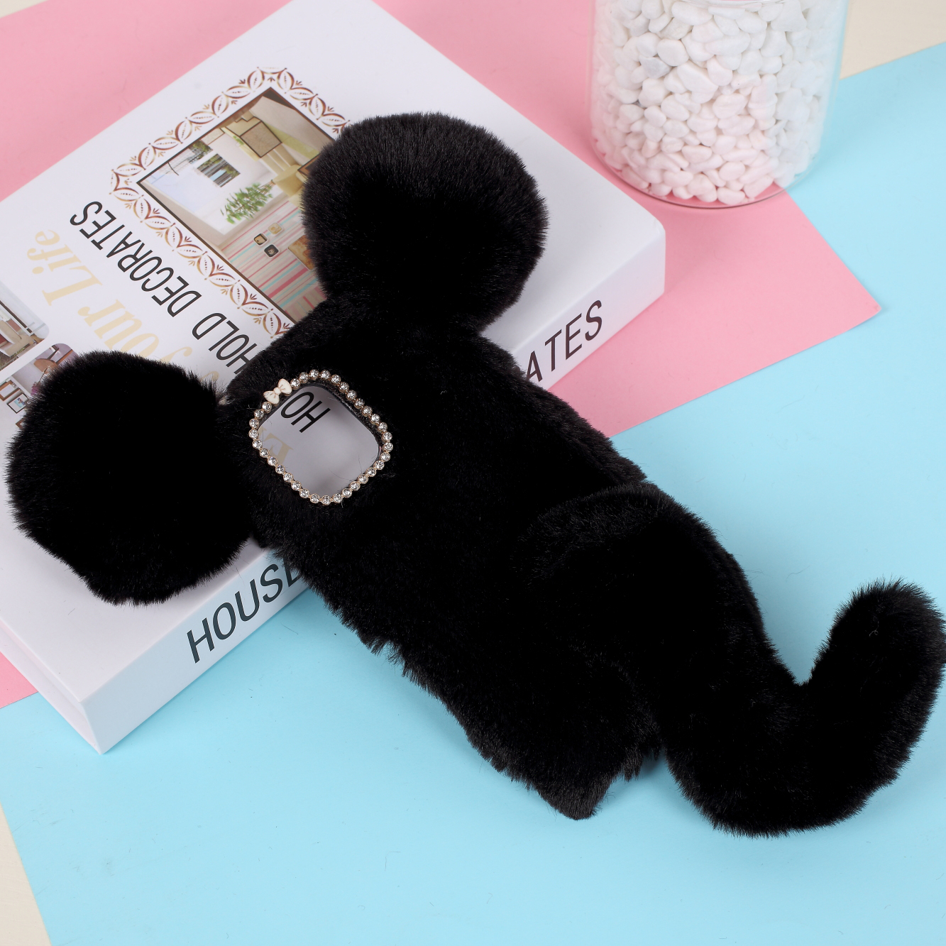 

Mouse Shaped Fur Coated TPU Back Case for iPhone 12 Pro Max 6.7 inch - Black, iPhone 12 Pro Max