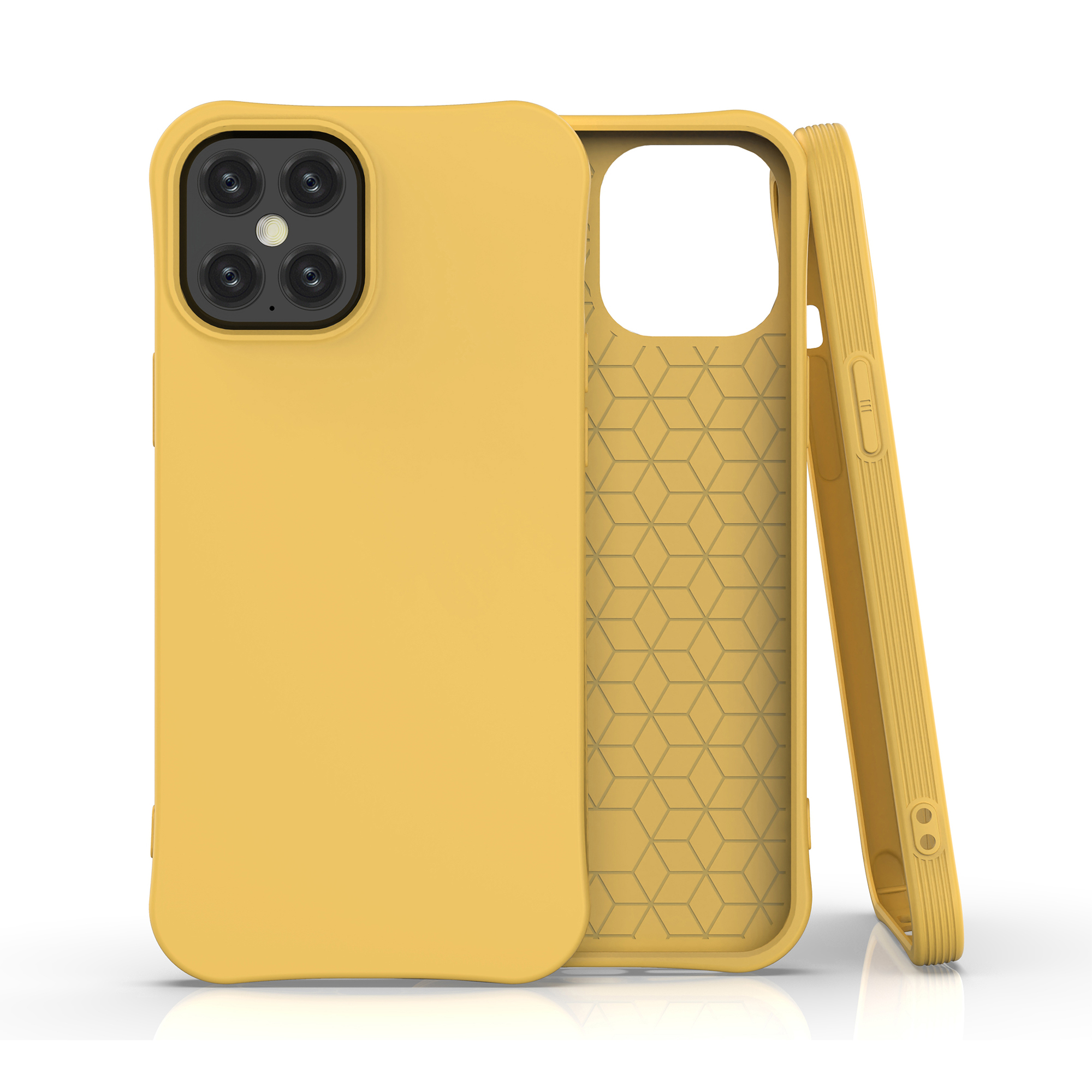 

Phone Shell Solid Color Matte Soft TPU Protective Case for iPhone 12 Pro Max 6.7 inch - Yellow, iPhone 12 Pro Max