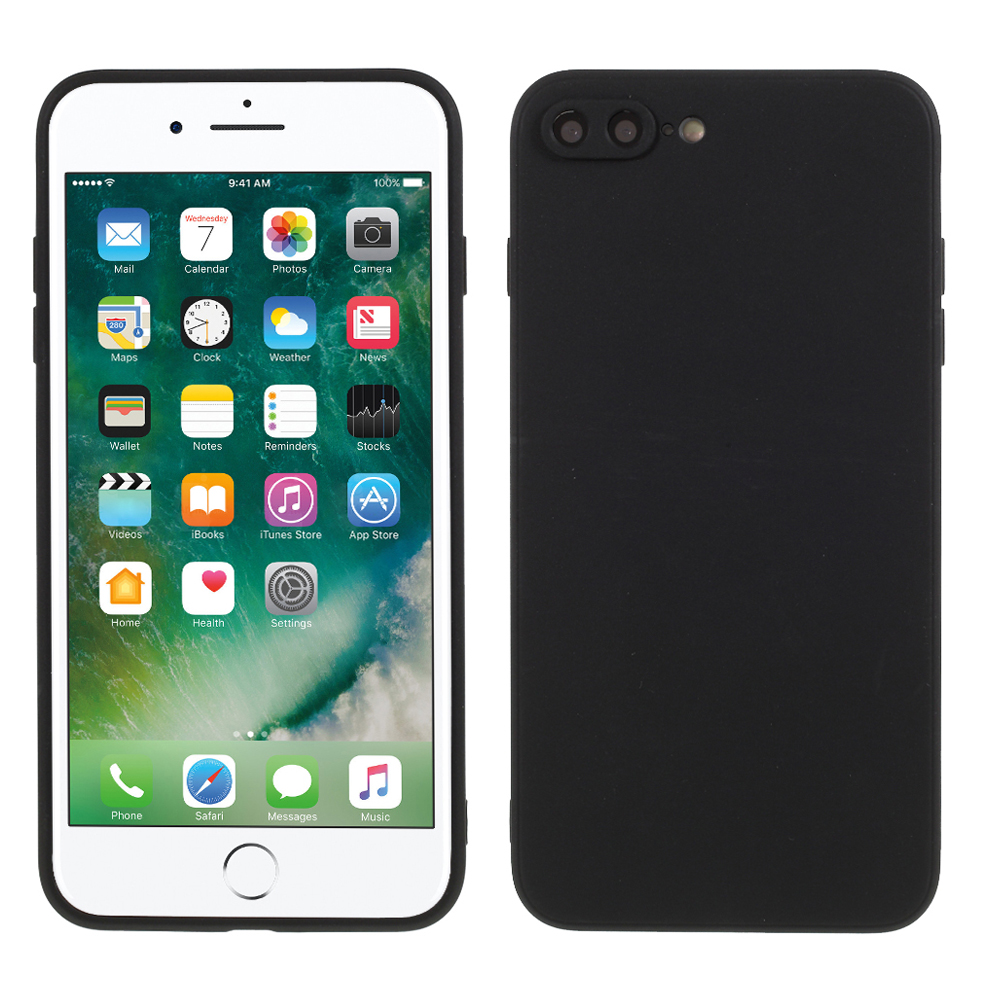 

Pure Colour Matte Soft Silicone Cell Phone Case for iPhone 7 Plus/8 Plus 5.5 inch - Black, iPhone 8 Plus 5.5 inch