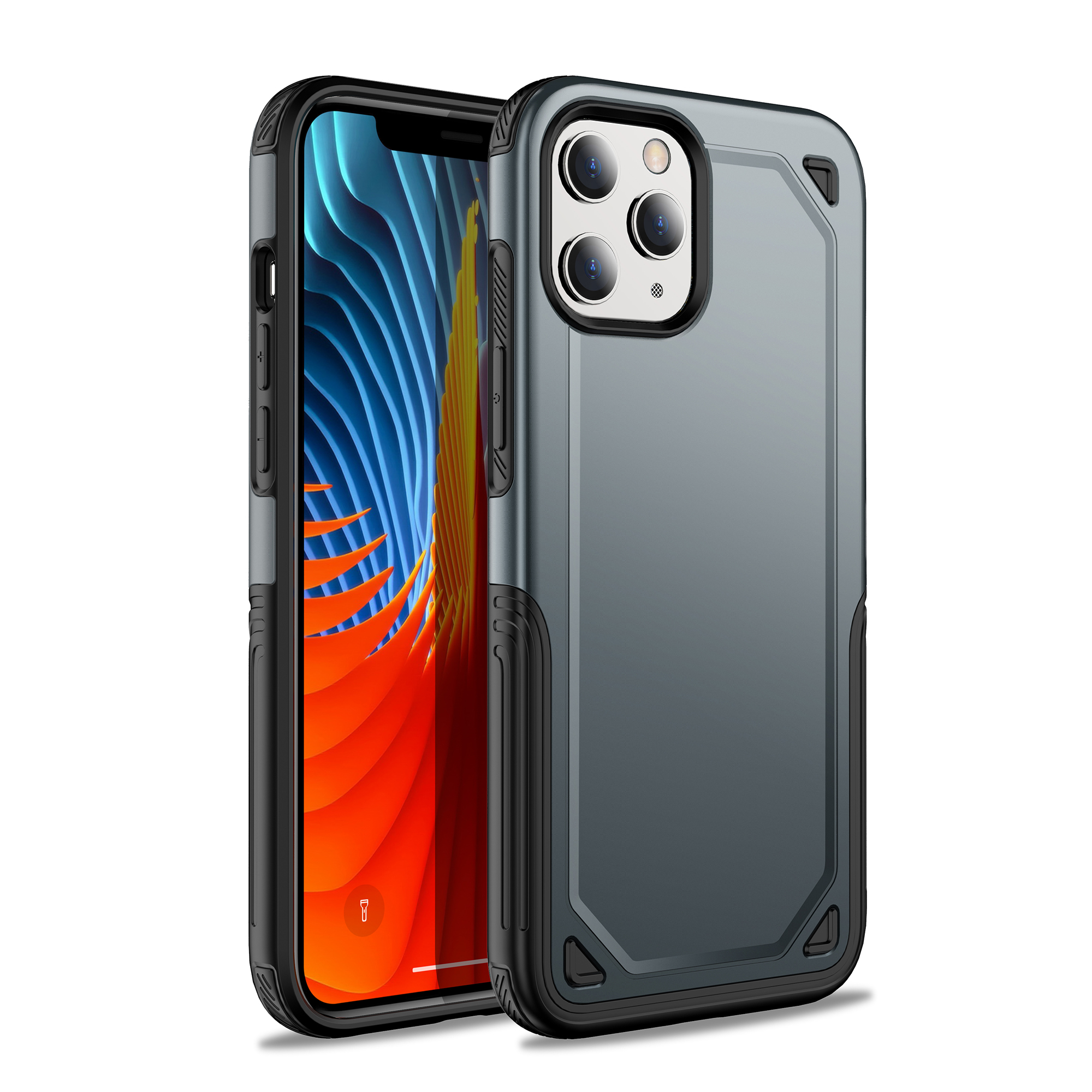 

Plastic + TPU Hybrid Rugged Armor Case Protective Cover for iPhone 12 mini - Dark Blue, iPhone 12 mini