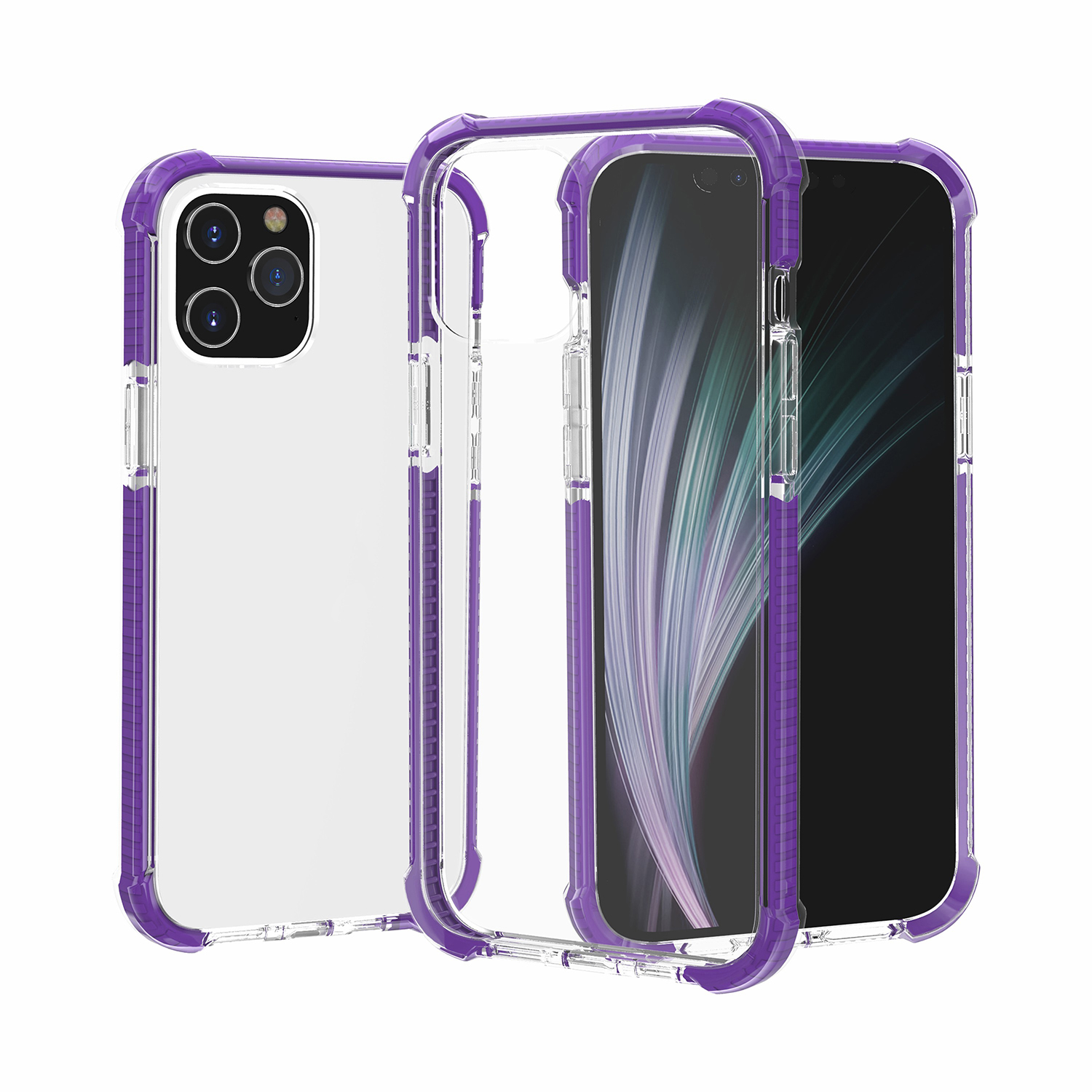 

Air-cushion Dropproof Acrylic + TPU Hybrid Phone Shell for iPhone 12 Pro Max 6.7 inch - Purple, iPhone 12 Pro Max