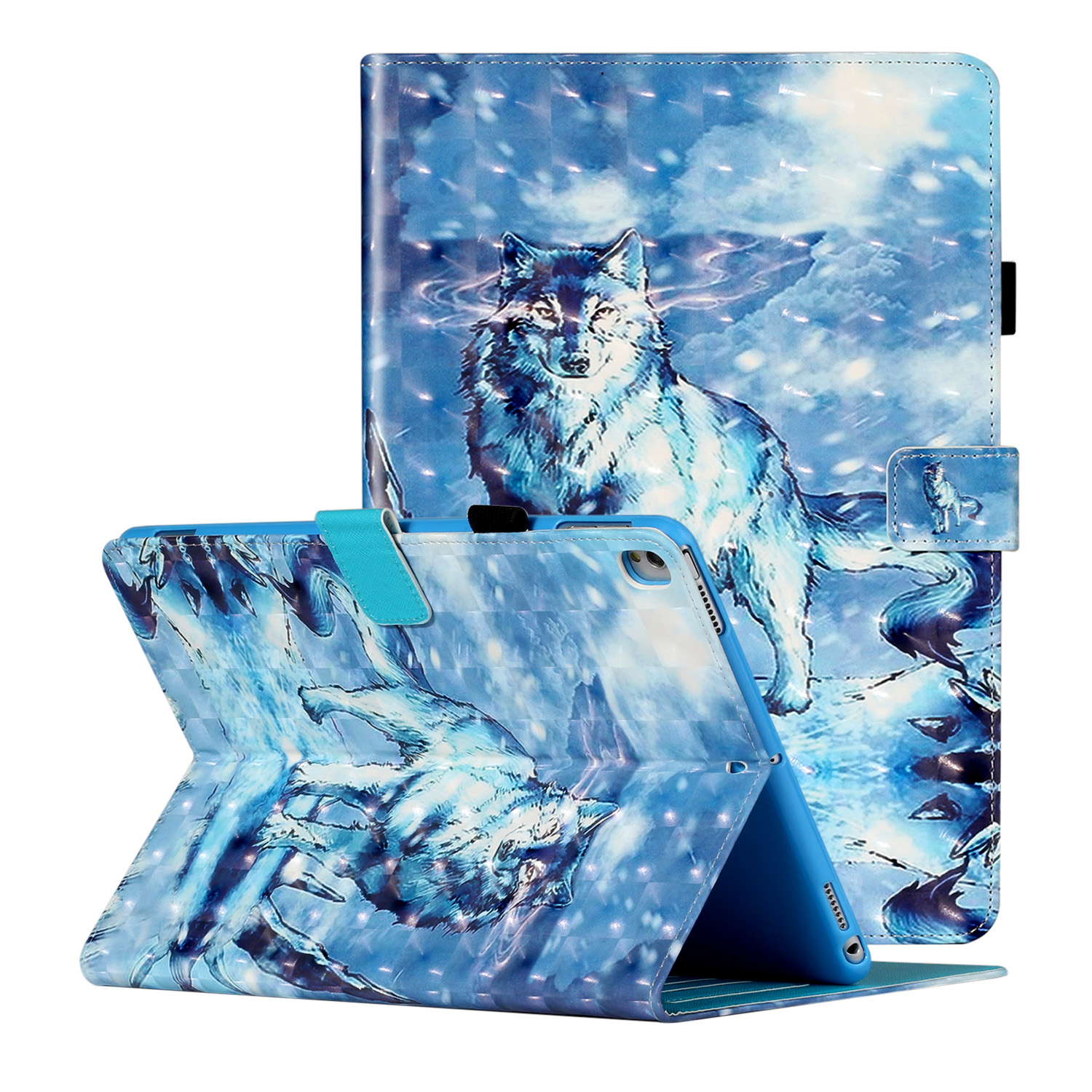 

Light Spot Decor Patterned PU Leather Stand Shell Tablet Shell Case for iPad 10.2 (2020) (2019) - Wolf, iPad 10.2 (2019)