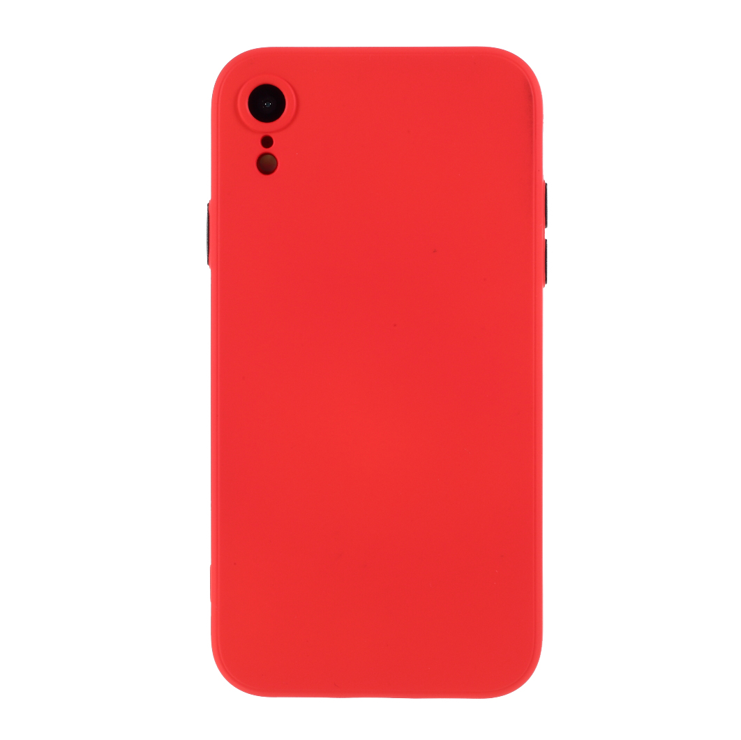 

Contrast Color Button TPU Cover with Soft Lint Inner for iPhone XR 6.1 inch - Red, iPhone XR 6.1 inch