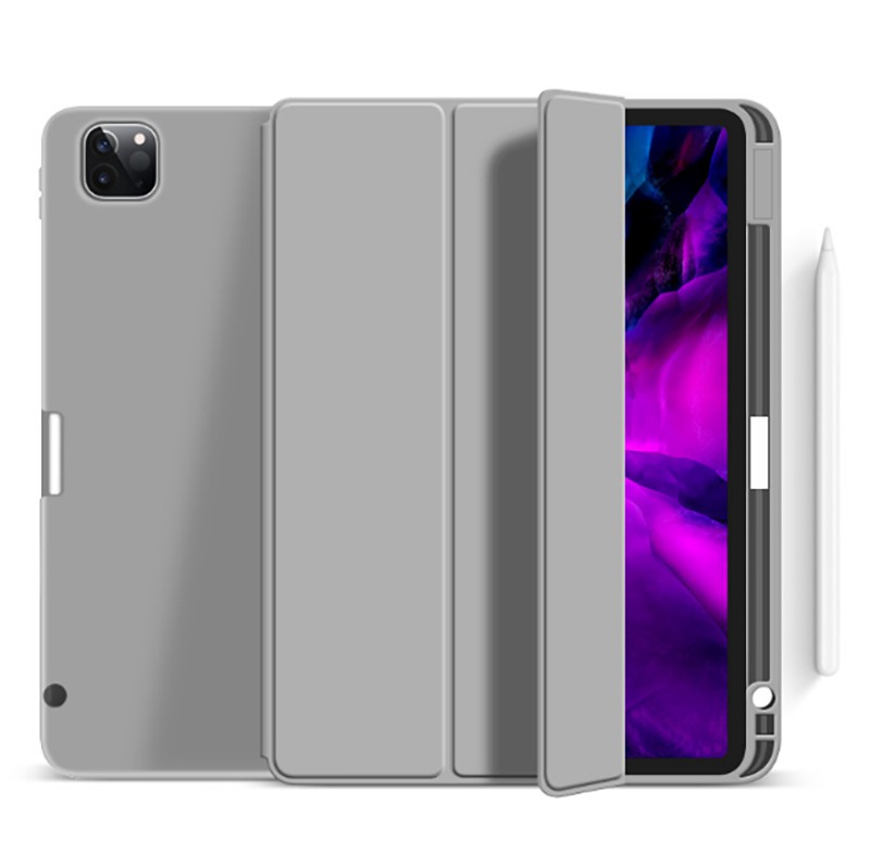 

Новый Вторые Поколения TRI-Fold STAND Smart Country Smart Case С Слотом Для Карандашей Для IPad Pro 12,9-дюймовый (2020) / (2018) - Серый, iPad Pro 12.9-inch (2020)