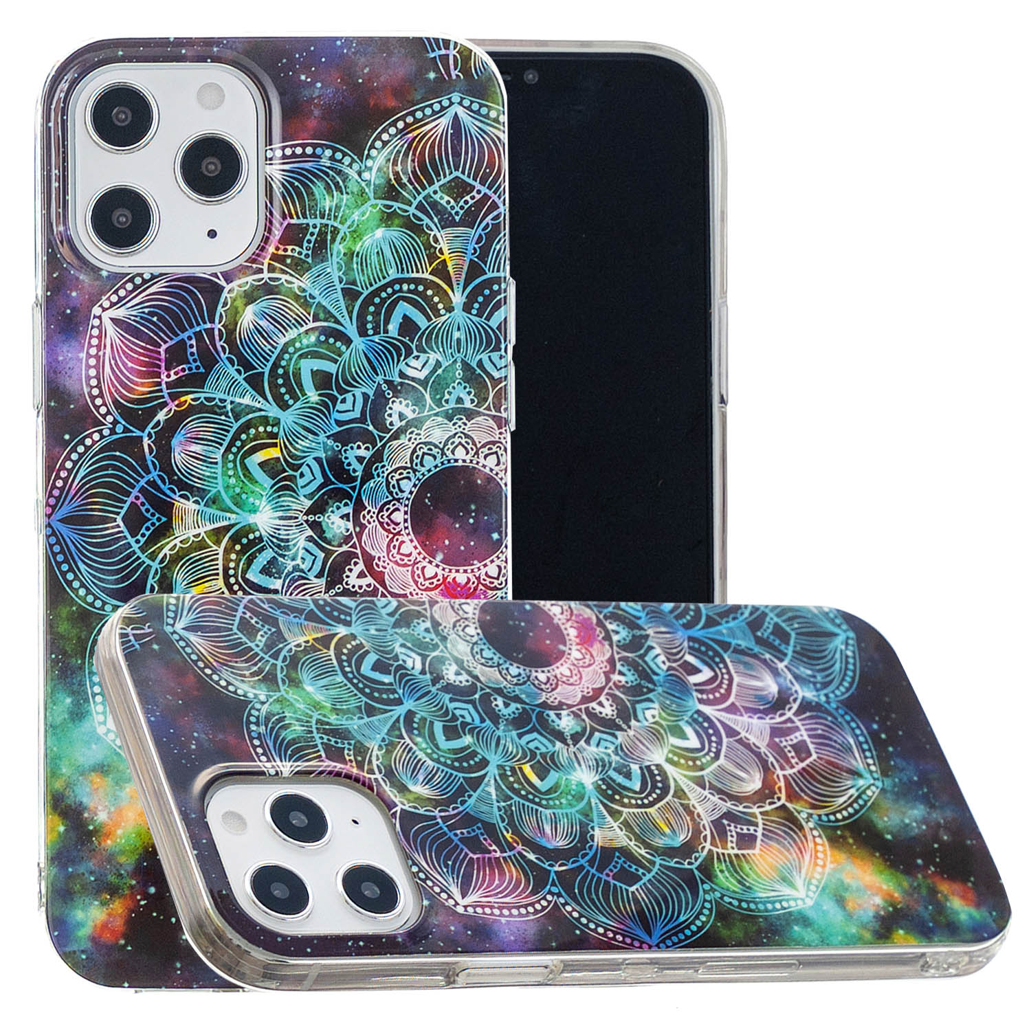 

Newly Noctilucent Patterned IMD TPU Case Shell for iPhone 12 Pro Max 6.7 inch - Flower, iPhone 12 Pro Max