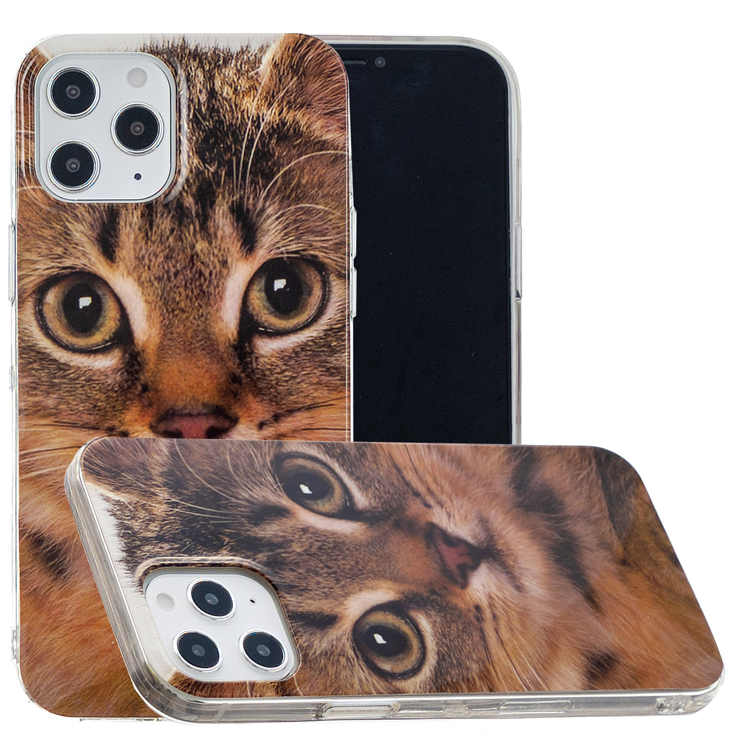 

Animal Series IMD Soft TPU Case Phone Cover for iPhone 12 Pro Max 6.7 inch - Cat, iPhone 12 Pro Max
