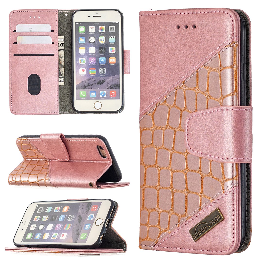 

Crocodile Skin Assorted Color Style Leather Wallet Case for iPhone 6s / 6 4.7-inch - Rose Gold, iPhone 6s 4.7-inch