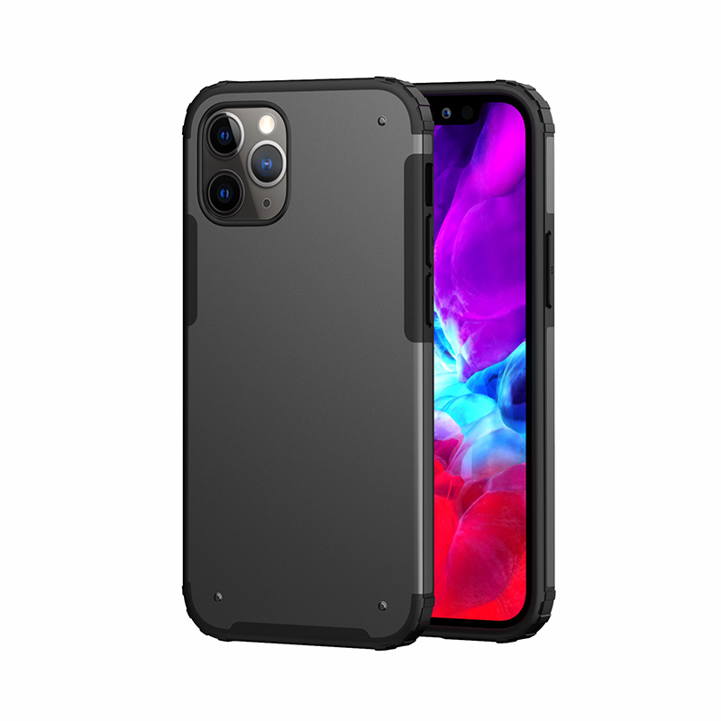 

Matte PC + TPU Hybrid Shockproof Case for iPhone 12 mini - Black, iPhone 12 mini