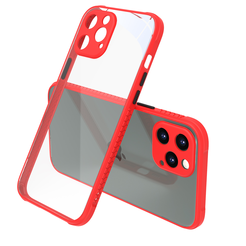 

Clear PC И TPU Combo Combo Cover Cover Для IPhone 12 Pro Max 6,7 Дюйма - Красный, iPhone 12 Pro Max