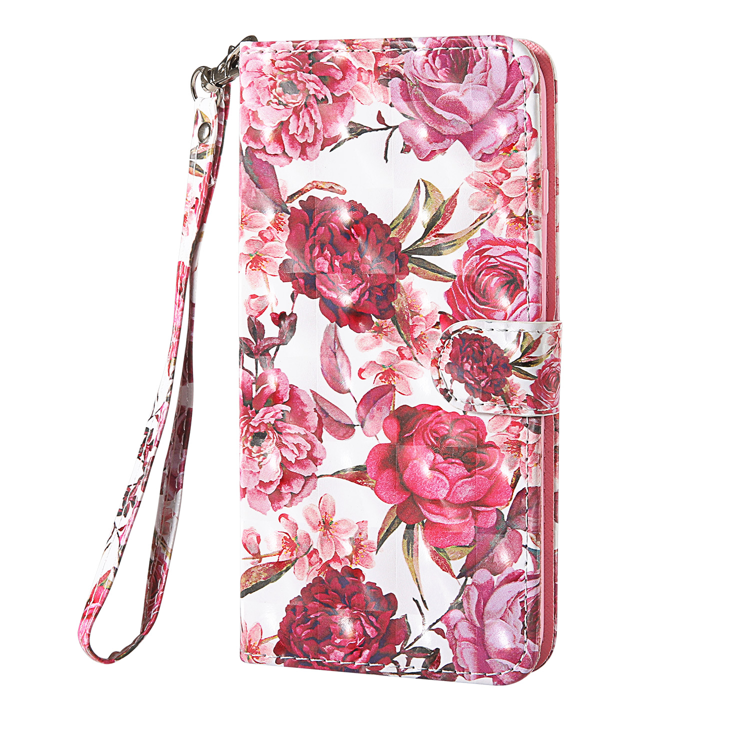 

Pattern Printing Light Spot Decor Leather Protective Case for iPhone 12 / 12 Pro - Peony, iPhone 12