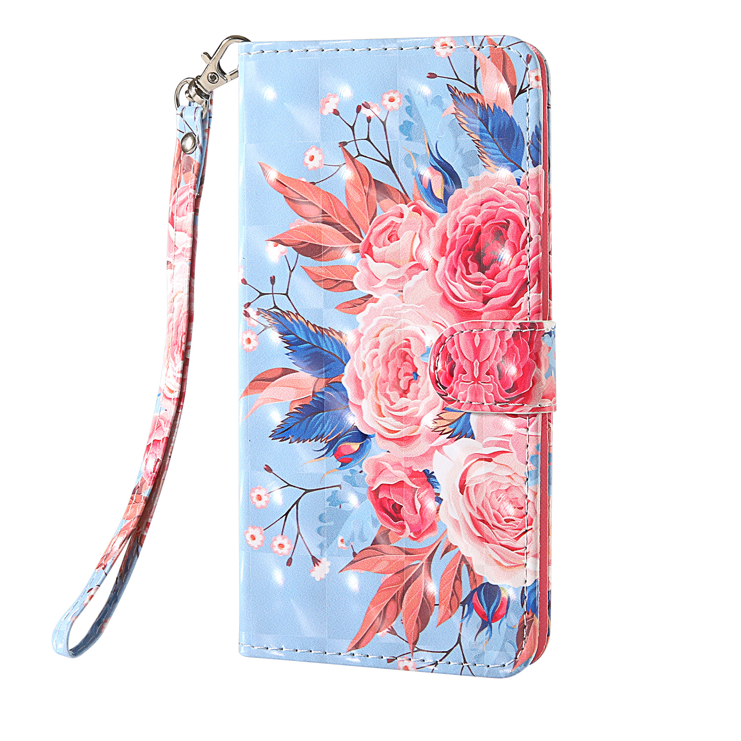 

Pattern Printing Light Spot Decor Leather Protective Case for iPhone 12 / 12 Pro - Blooming Flowers, iPhone 12