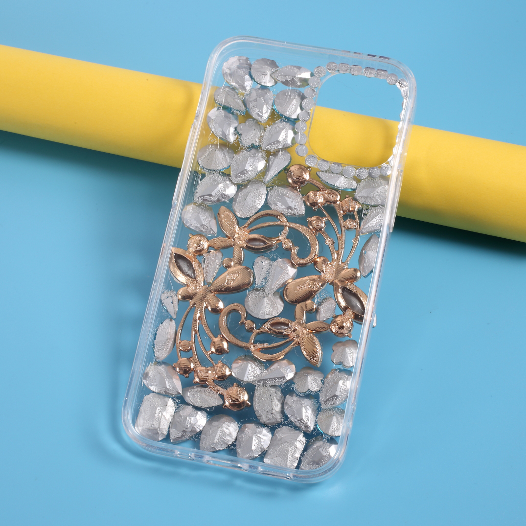 

Обложка TPU Rhinestone TPU Для IPhone 12 Pro / 12 - Серебряный Горный Хрусталь, iPhone 12