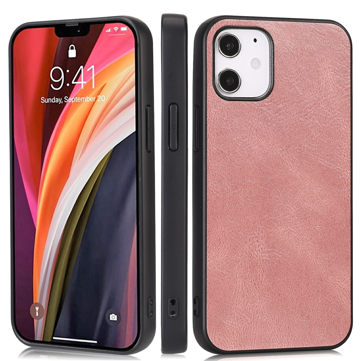 

Чехол Для Телефона Crazy Consuster Texture Texture PU Кожаное Покрытие TPU Shell Для IPhone 12 Pro / 12 - Розовое Золото, iPhone 12