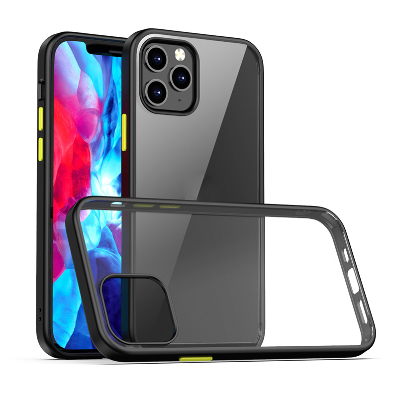 

IPAKY Clear PC Back + TPU Edges Combo Protective Case for iPhone 12 Pro - Black / Gold, iPhone 12 Pro