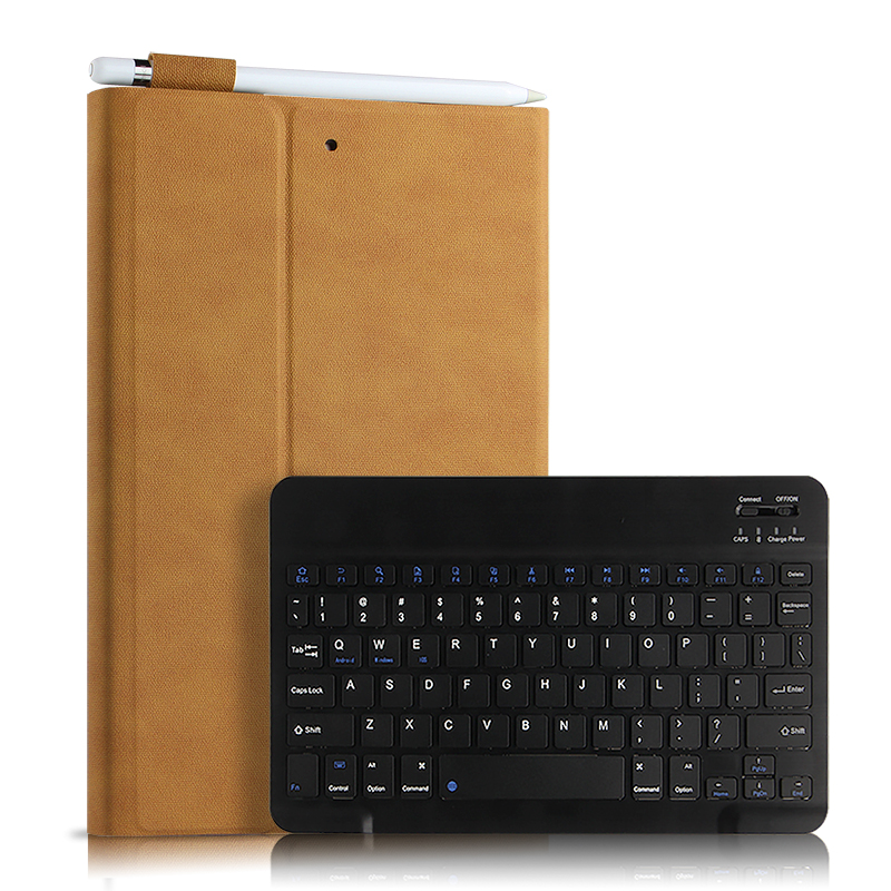 

Bluetooth Клавиатура Кожаная Крышка Для Ipad 10.2 (2021)/(2020)/(2019) - Коричневый / Черный, iPad 10.2 (2020)