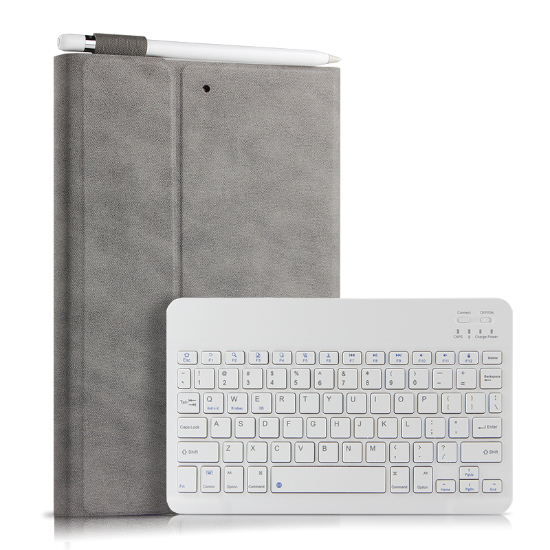 

Отъемные 2 В 1 Bluetooth-клавиатура Нажатие На Крышку Планшета Для IPad Mini (2019) 7,9 Дюйма / IPad Mini 4 - Серая / Белая Клавиатура, iPad mini (2019) 7.9 inch