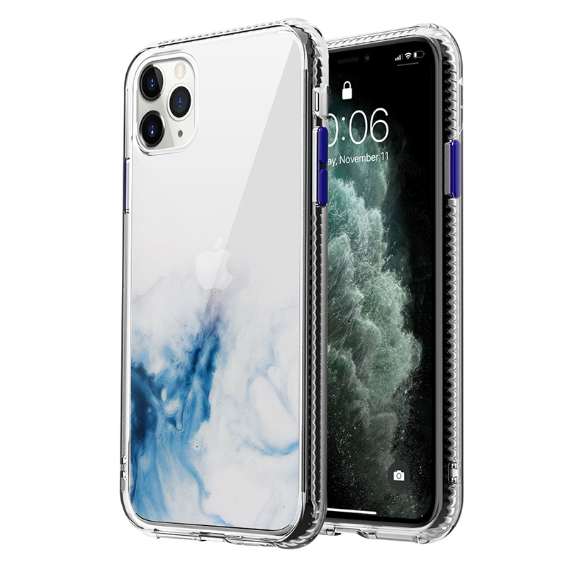 

Мраморный Узор TPU + Акриловый Комбинированный Чехол Для IPhone 12 Mini - Голубое Небо, iPhone 12 mini