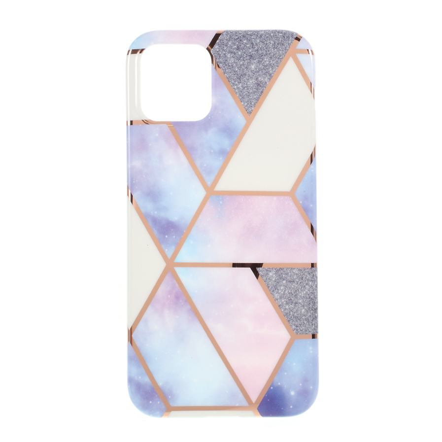 

Marble Skin Electroplating IMD TPU Shell for iPhone 12 Pro Max 6.7 inch - Blue/White/Silver, iPhone 12 Pro Max