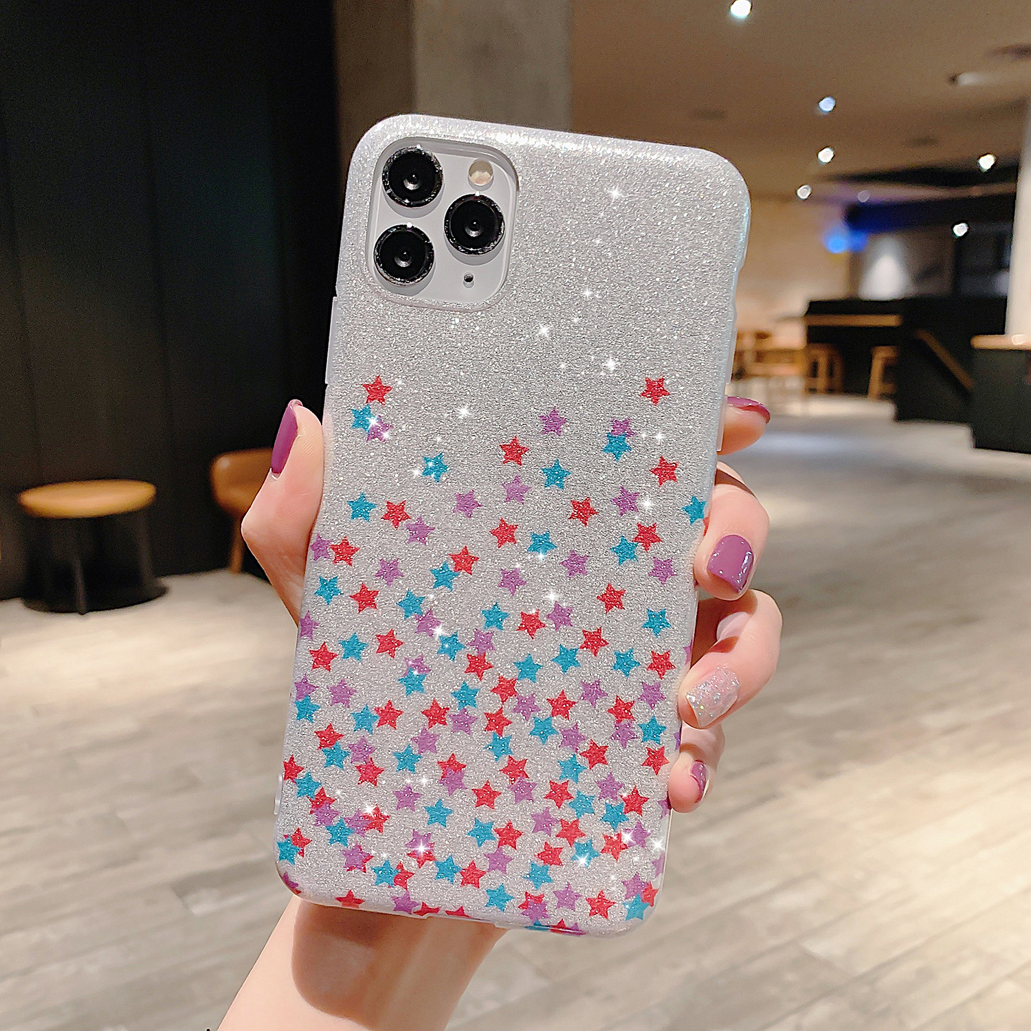 

Flash Powder Pattern Printing TPU Cover for iPhone 11 Pro Max 6.5 inch - Colorful Stars, iPhone 11 Pro Max 6.5 inch