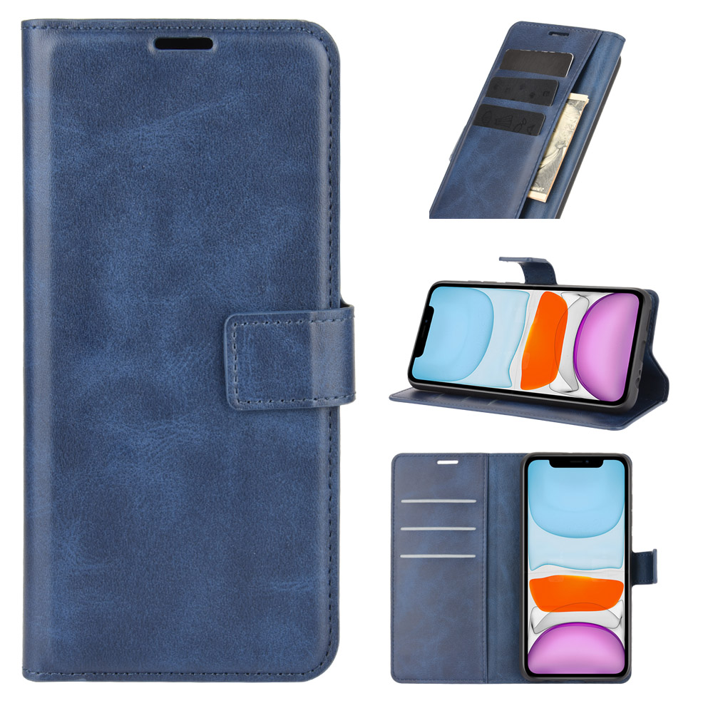

Magnetic Flap Leather Stand Wallet Mobile Phone Case for iPhone 12 mini - Blue, iPhone 12 mini