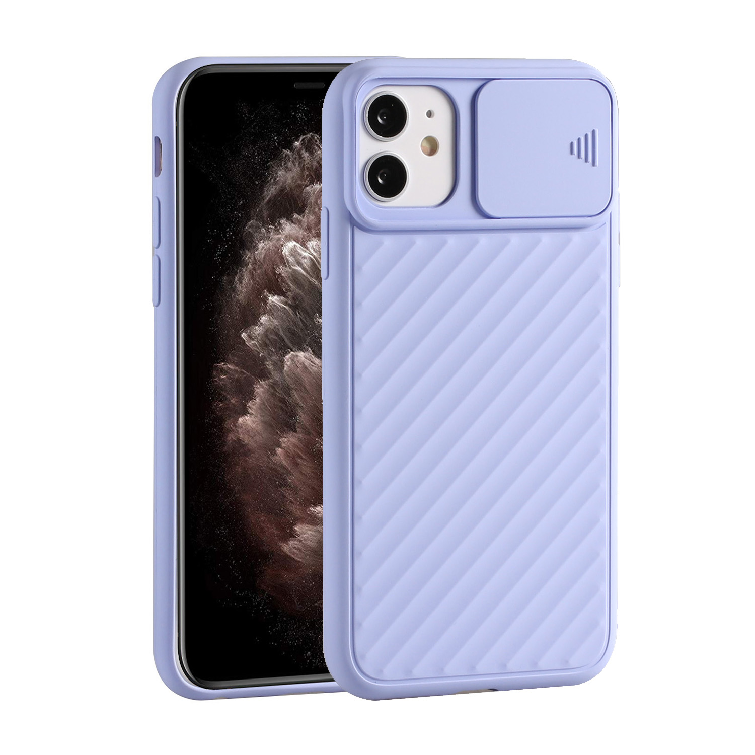 

Soft TPU Case with Slide Camera Cover for iPhone 12 mini - Purple, iPhone 12 mini