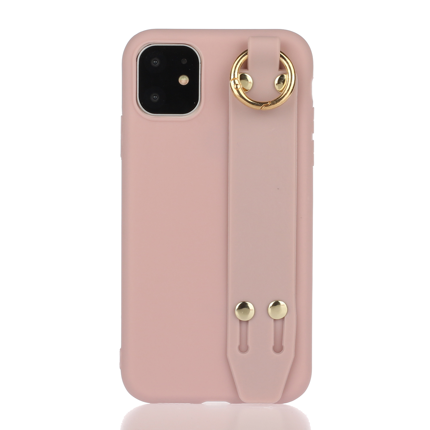 

Matte TPU Phone Cover with Hand Strap Kickstand for iPhone 12 mini - Rose Gold, iPhone 12 mini