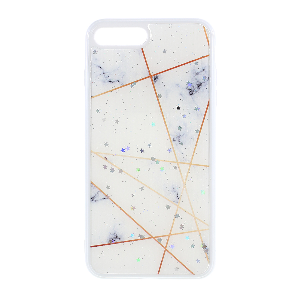 

Marble Pattern Printing Skin Epoxy TPU Case for iPhone 8 Plus/7 Plus 5.5 inch - White/Gold Lines, iPhone 8 Plus 5.5 inch
