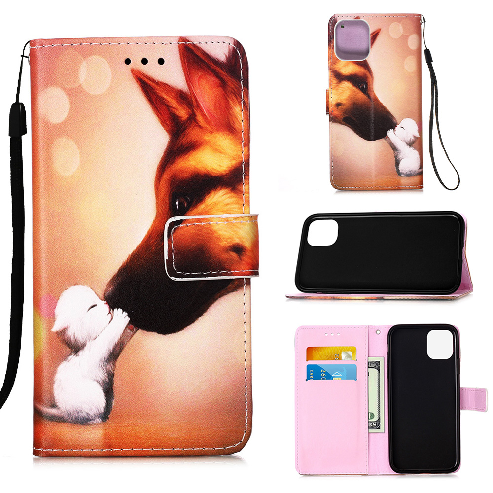 

Узорная Печать С Кошелькой Кожаной Крышки Для IPhone 12 Pro / 12 - Лиса, iPhone 12