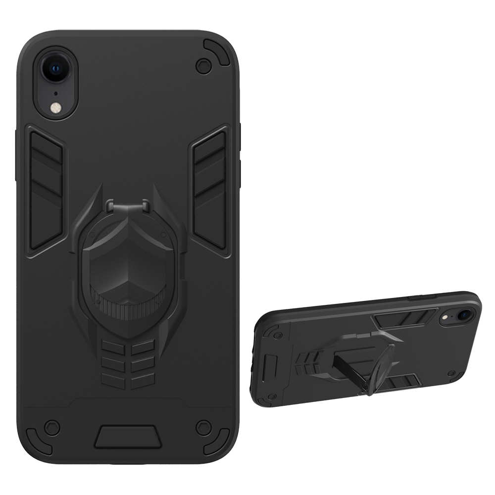 

ARMOR CARK Съемный Kickstand TPU + PC Combo Cover Cover Для IPhone XR 6.1 Дюйма - Чернить, iPhone XR 6.1 inch