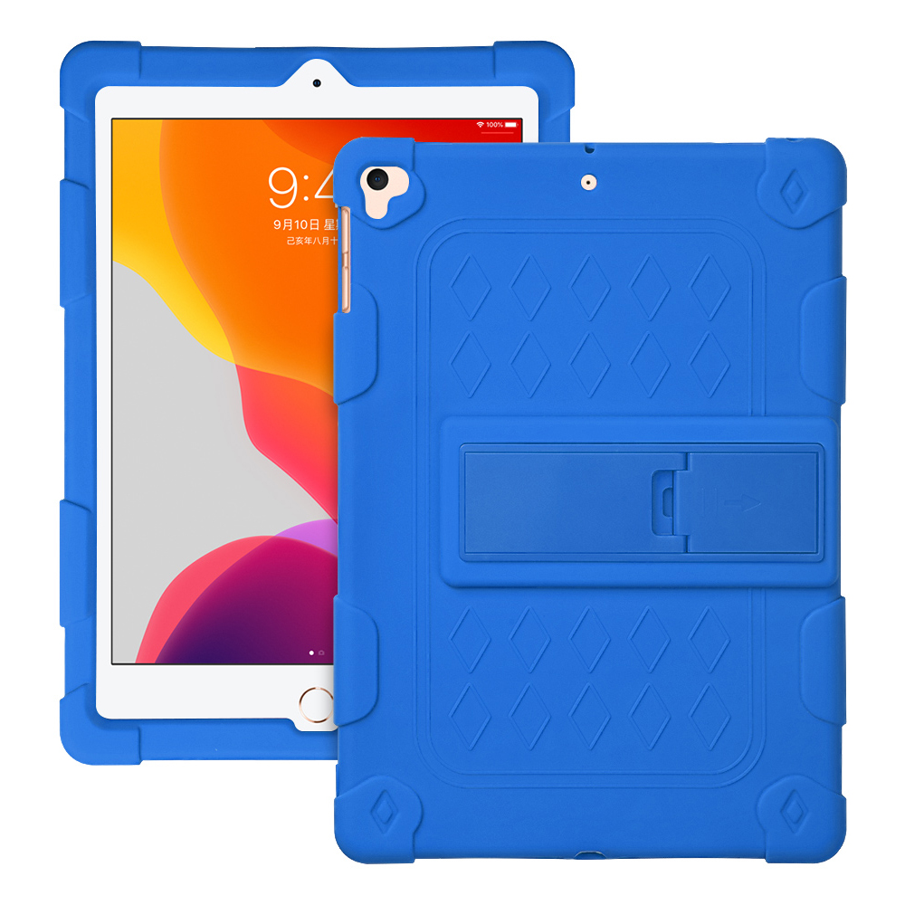

С Подвесной Веревкой Kickstand PC + Силиконовая Крышка Для IPad 10.2 (2019) / IPad Air 10,5 Дюйма (2019) - Темно-синий, iPad 10.2 (2020)