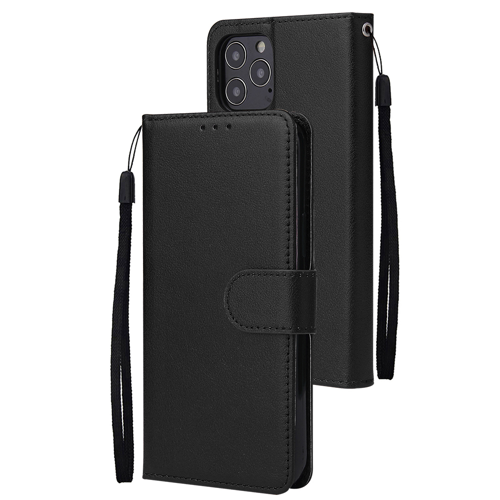 

PU Leather Case with Lanyard for iPhone 12 Pro/12 - Black, iPhone 12