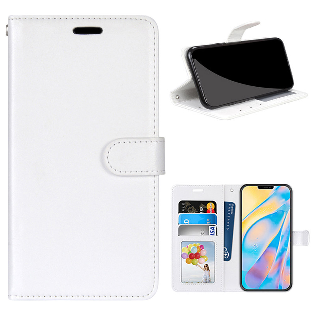 

Protective Leather Shell with Wallet Stand for iPhone 12 Pro Max 6.7 inch - White, iPhone 12 Pro Max