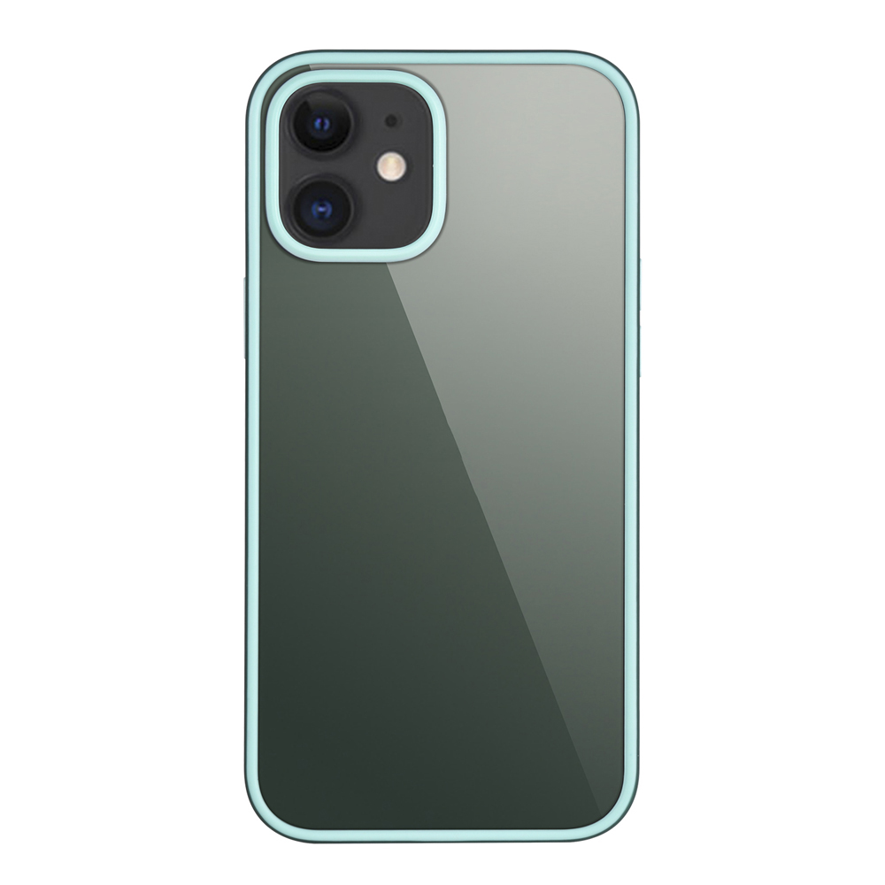 

Shield Series Bi-color PC + TPU Hybrid Phone Cover for iPhone 12 mini - Midnight Green / Cyan, iPhone 12 mini