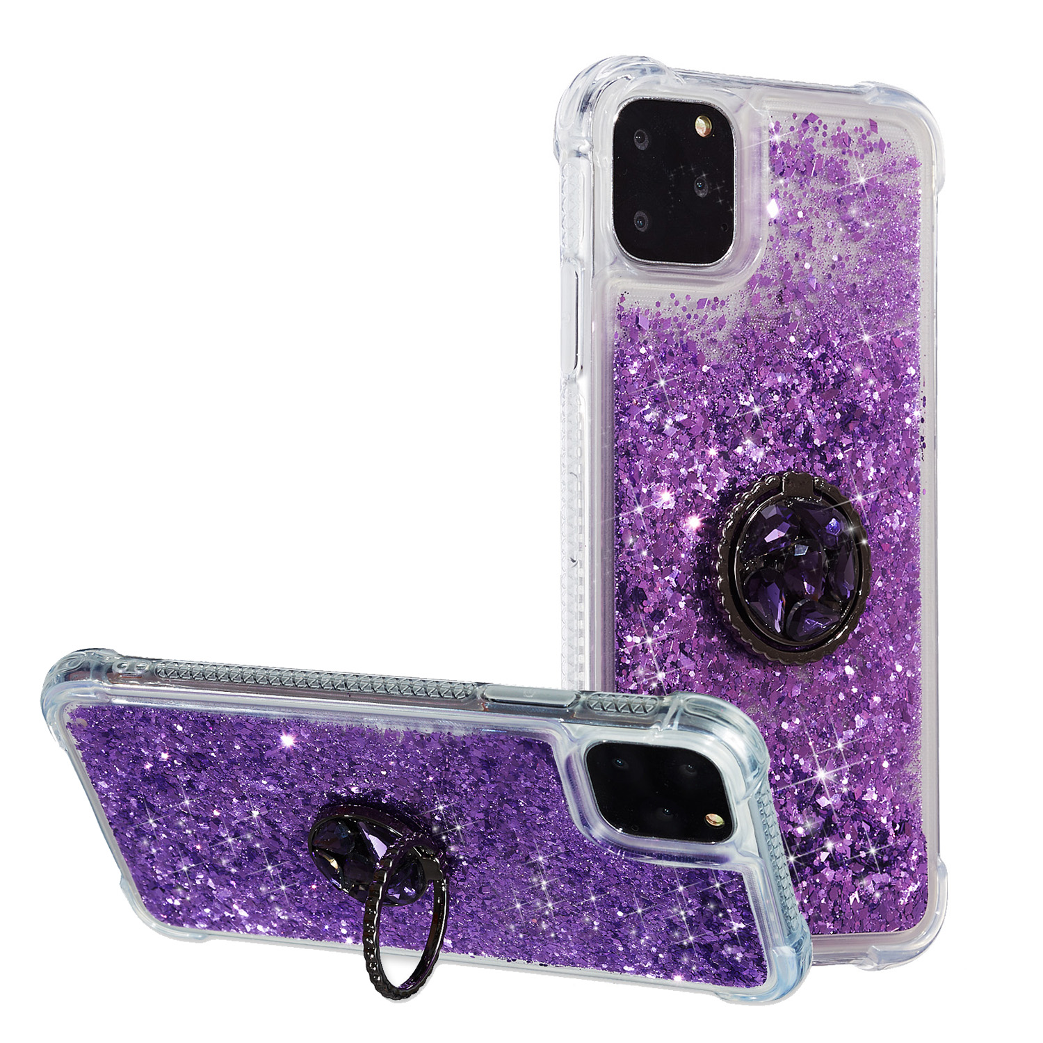 

Глебтер Порошок Quicksand Rhinestone Decor Kickstand TPU Shell Для IPhone 12 Pro Max 6,7 Дюйма - Фиолетовый, iPhone 12 Pro Max