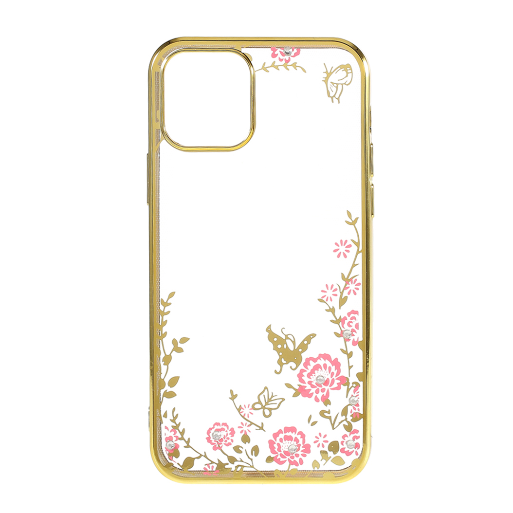 

Electroplated TPU Rhinestone Mobile Phone Case for iPhone 12 Pro Max 6.7 inch - Gold, iPhone 12 Pro Max