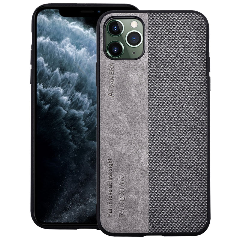 

Текстура Ткани ПУ Кожаный Кожаный ПК + TPU Combo Shell Для IPhone 12 Pro / 12 - Серый, iPhone 12