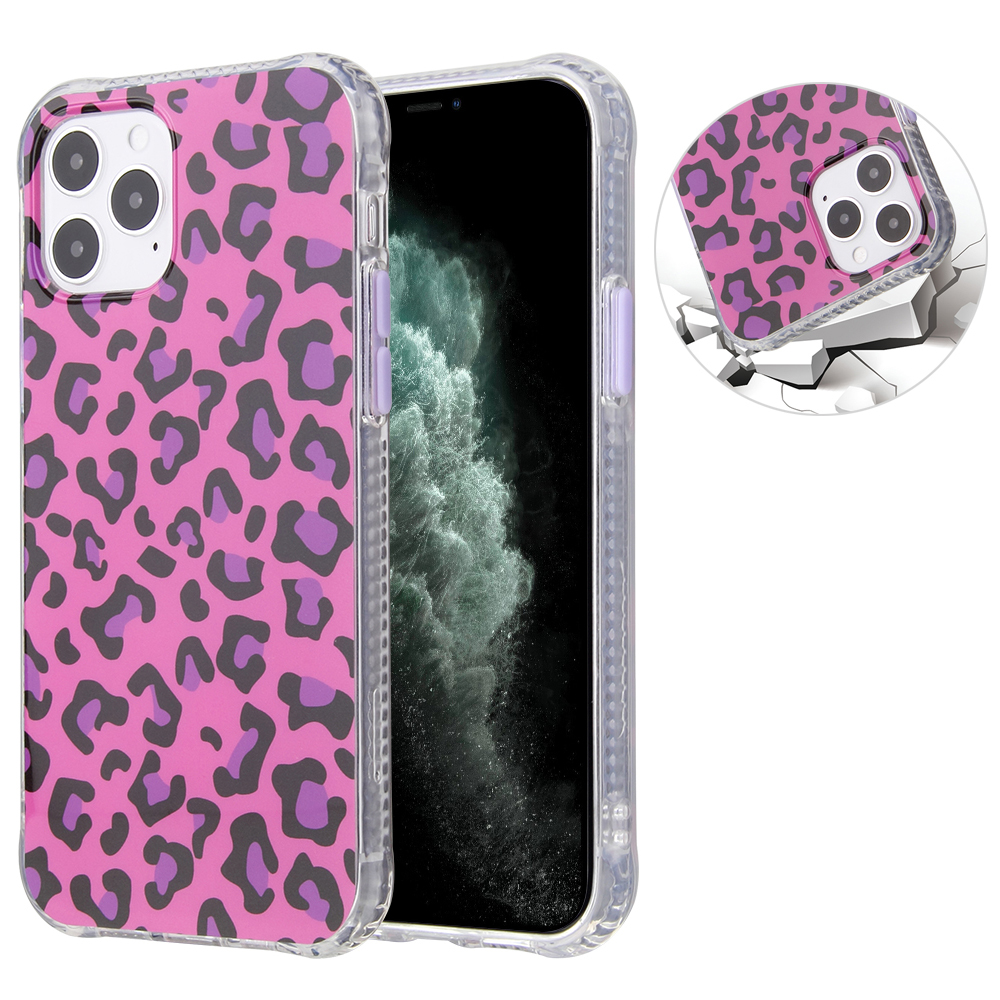 

Leopard Pattern PC + TPU Hybrid Case for iPhone 12 Pro/12 - Rose, iPhone 12
