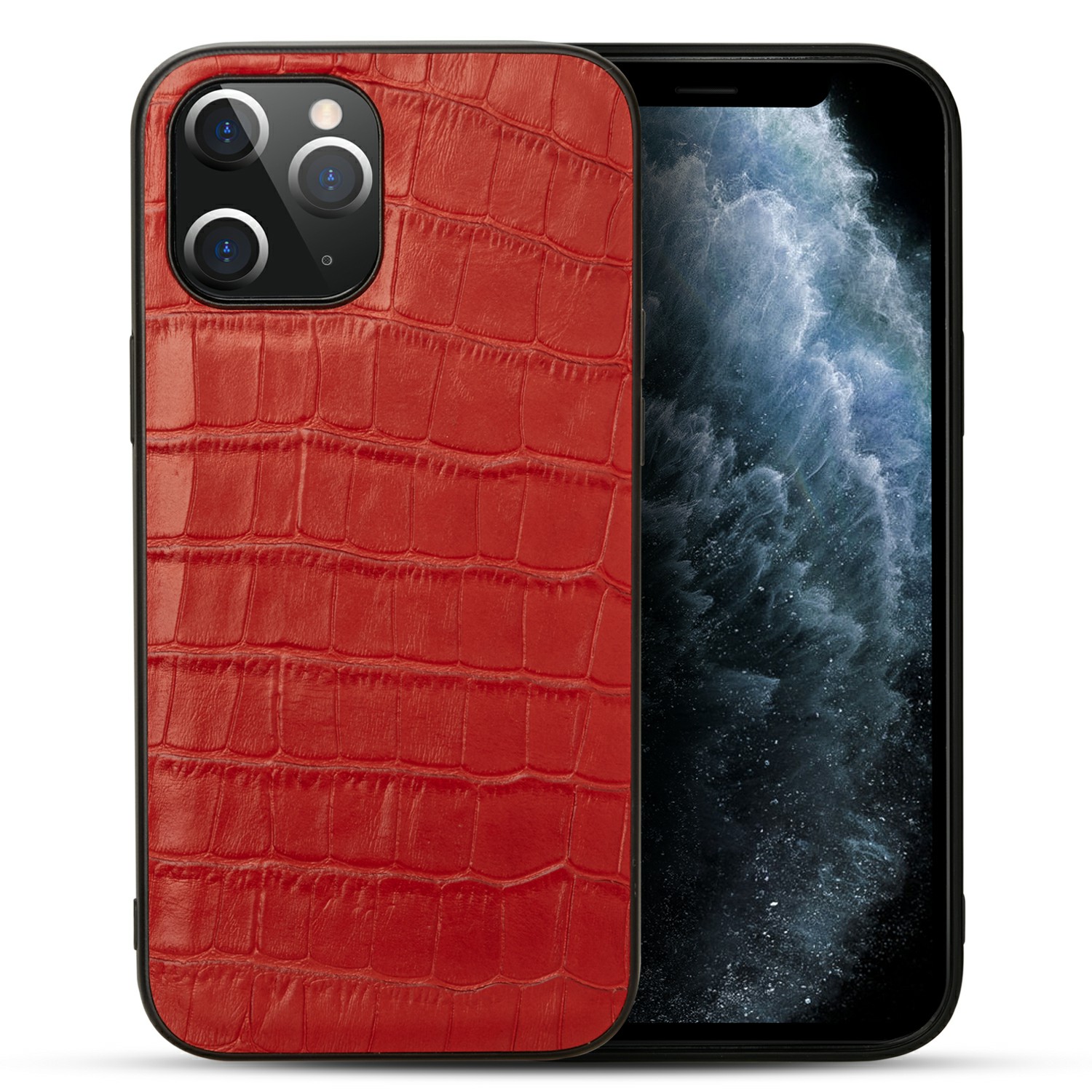 

Текстура Крокодила Натуральная Кожа С Покрытием TPU TPU Для IPhone 12 Pro Max - Красный, iPhone 12 Pro Max