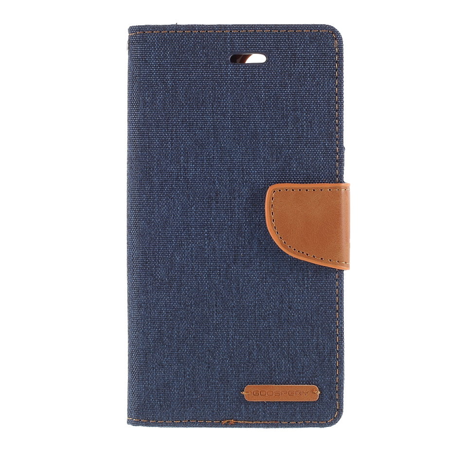 

Корпус Дневника Дневника Mercury Goospery Canvas С Кошельком Для IPhone 12 Pro / 12 - Темно-синий, iPhone 12