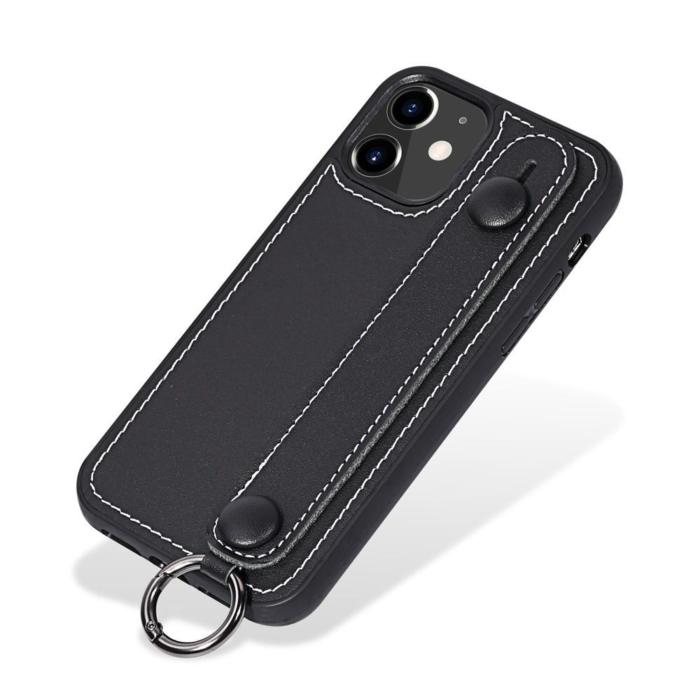 

С Ремнем Kickstand TPU + Натуральная Кожаная Оболочка Для IPhone 11 6,1 Дюйма - Чернить, iPhone 11 6.1 inch