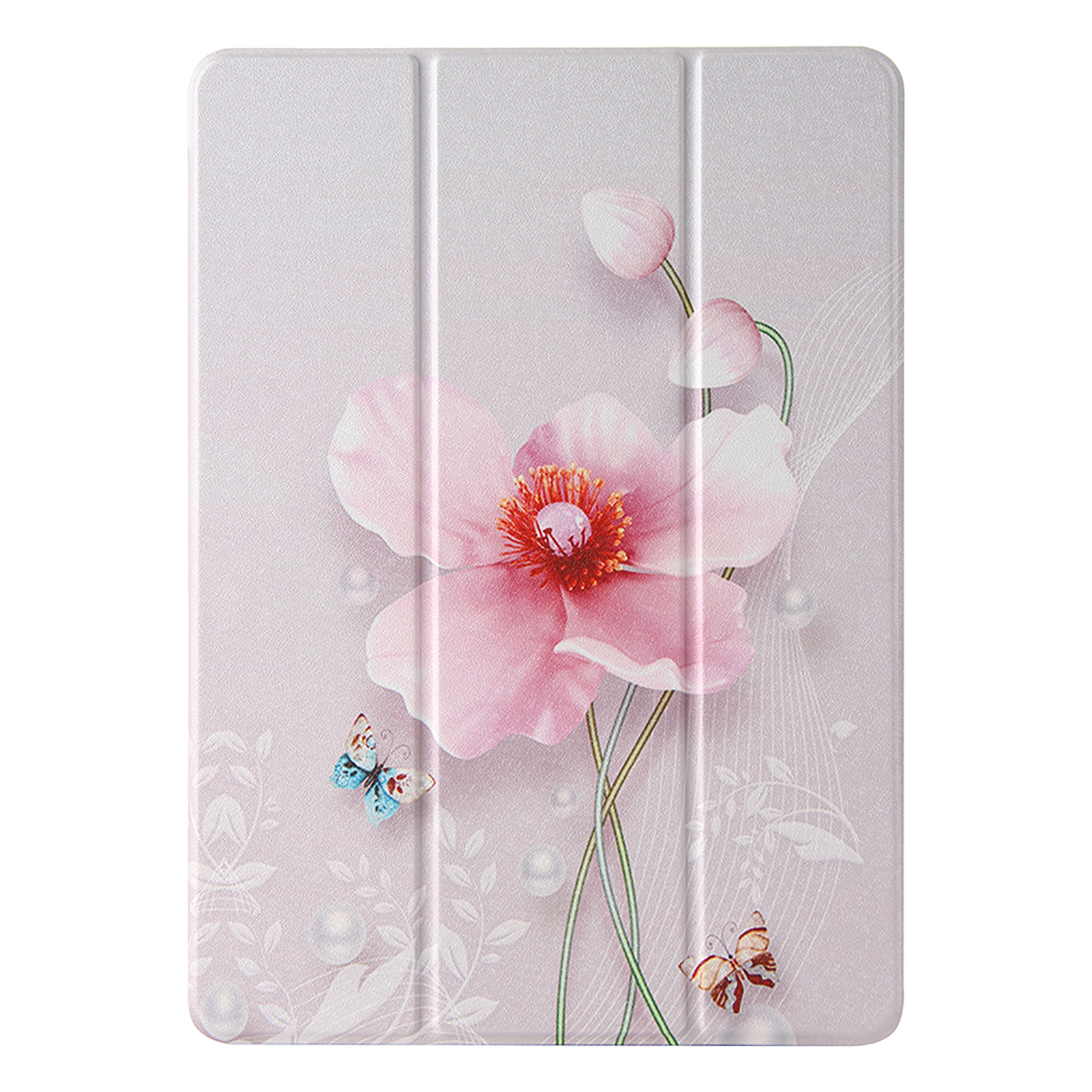 

Patterned Leather Cover for iPad Pro 11-inch (2020)/(2018) Tri-fold Stand Shell - Pink Flower, iPad Pro 11-inch (2020)