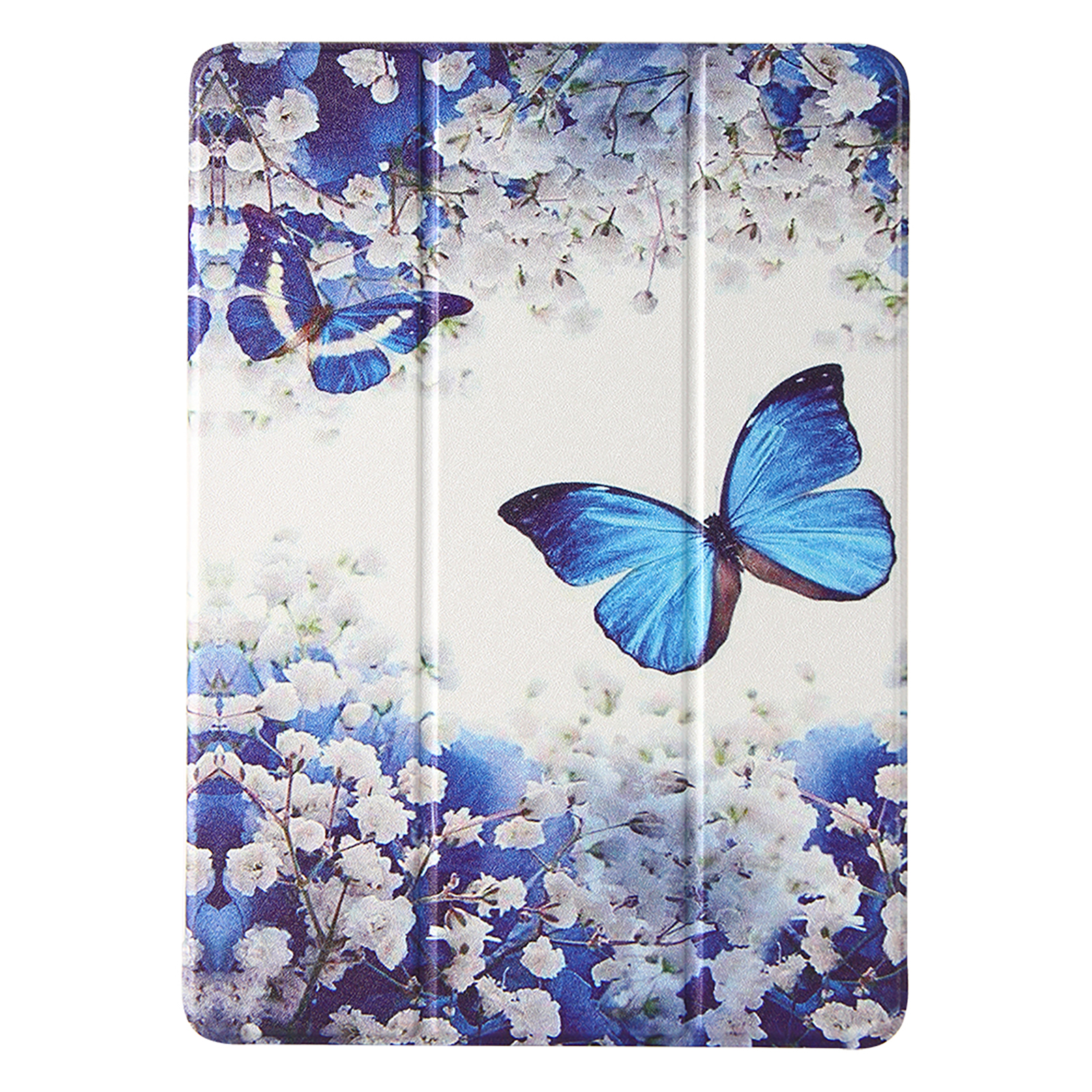 

Patterned Leather Cover for iPad Pro 11-inch (2020)/(2018) Tri-fold Stand Shell - Blue Butterfly, iPad Pro 11-inch (2020)